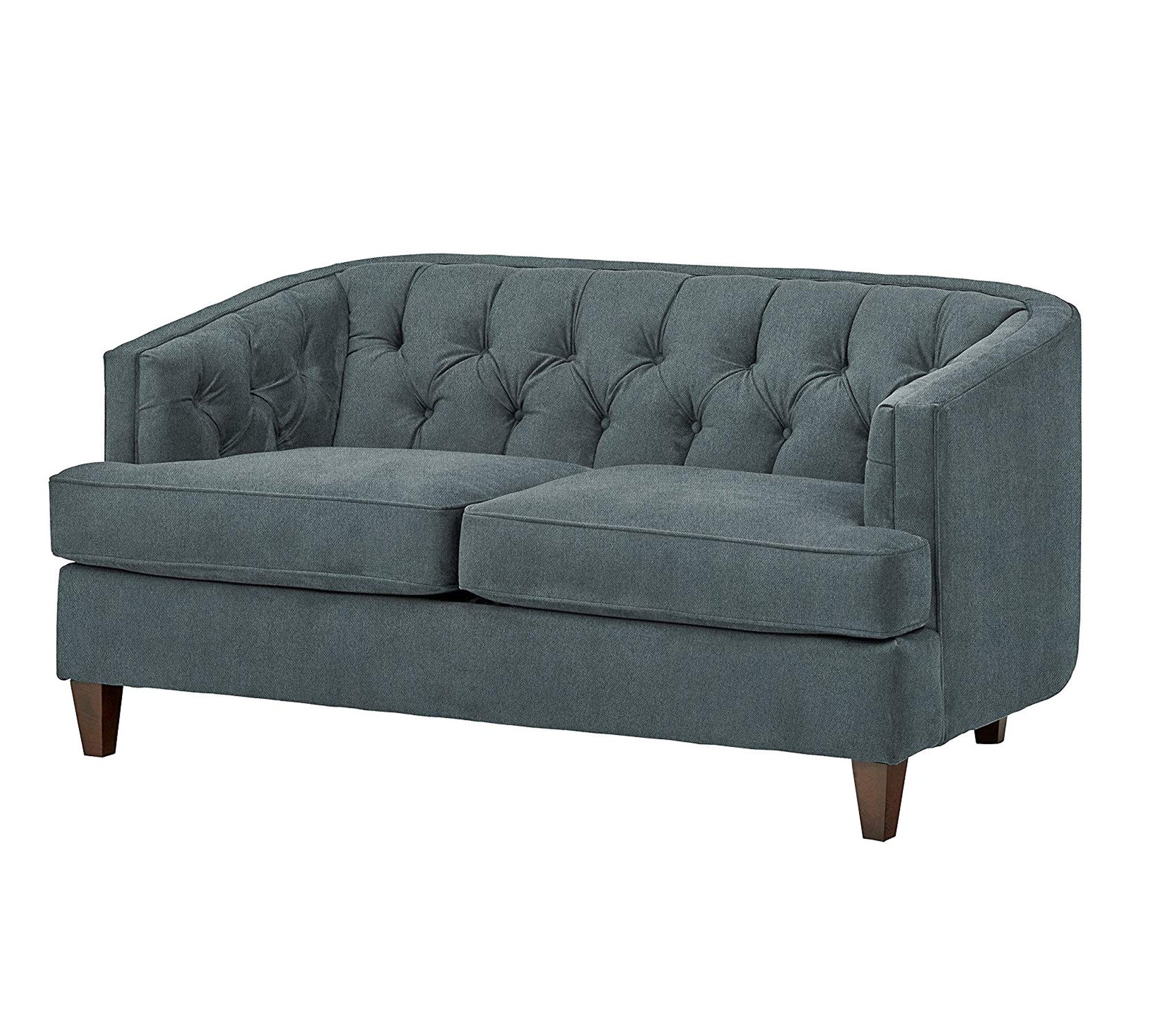 2 Seater Upholstered in Suede, Sofa with Wooden Legs