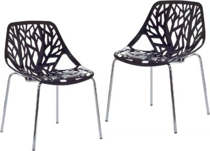 Cafe Chair with Metal Frame - Black