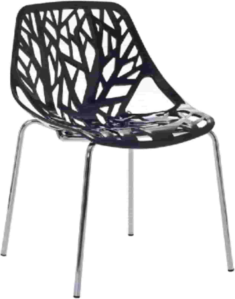 Cafe Chair with Metal Frame - Black