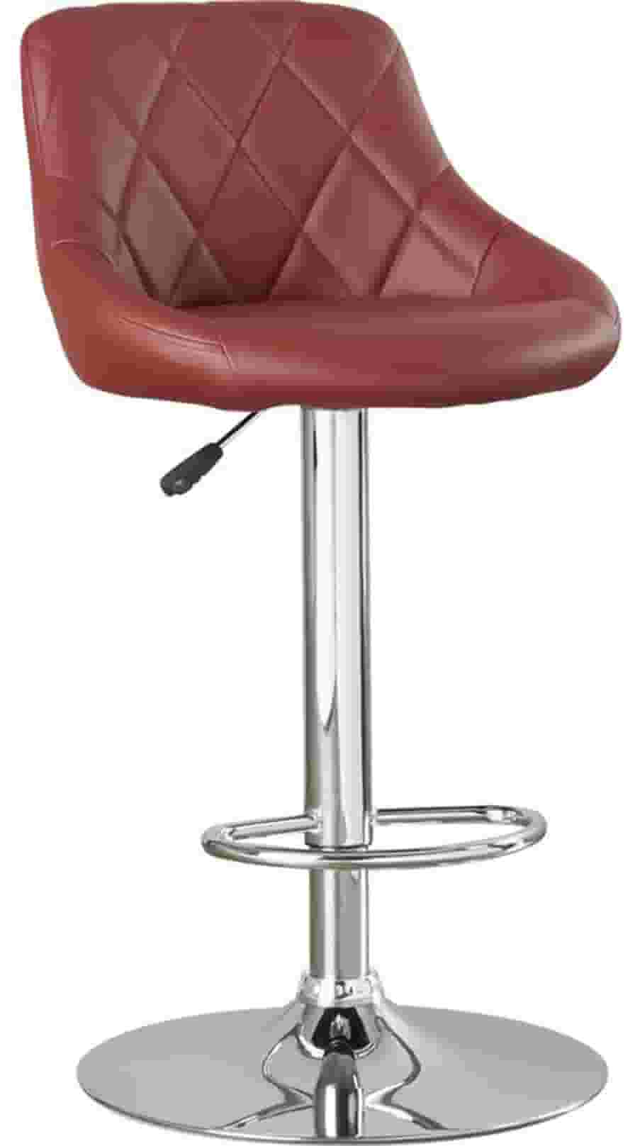 Bar Stool With Height Adjustable Metal Chrome Base