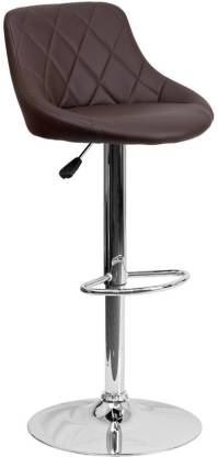 Bar Stool With Height Adjustable Metal Chrome Base