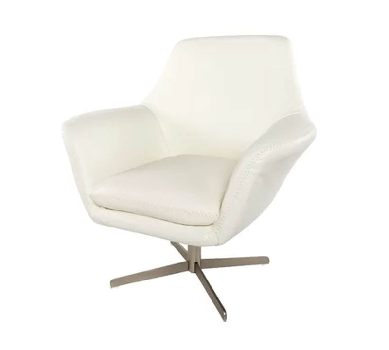 Lounge Chair with Stainless Steel Base in Cushioned Leatherette