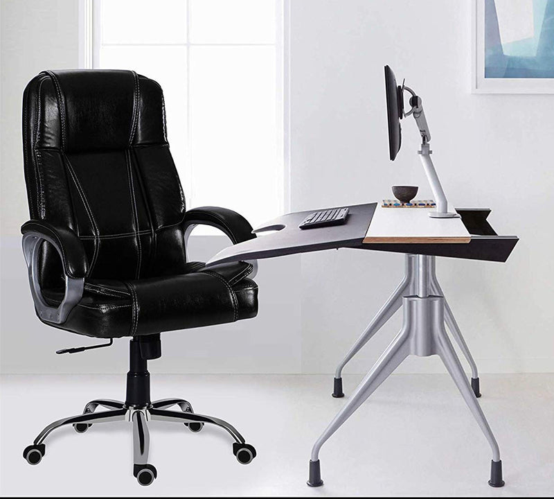 High Back Ergonomic Director Chair with Height Adjustable Chrome Base