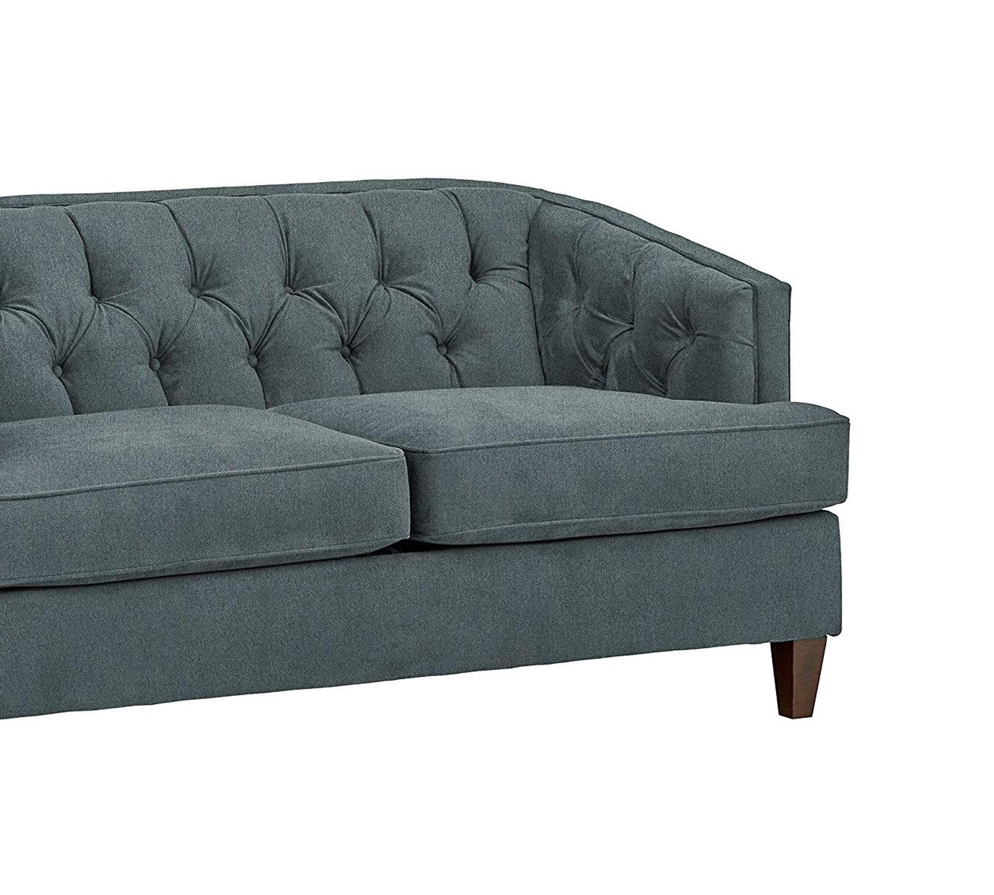 2 Seater Upholstered in Suede, Sofa with Wooden Legs