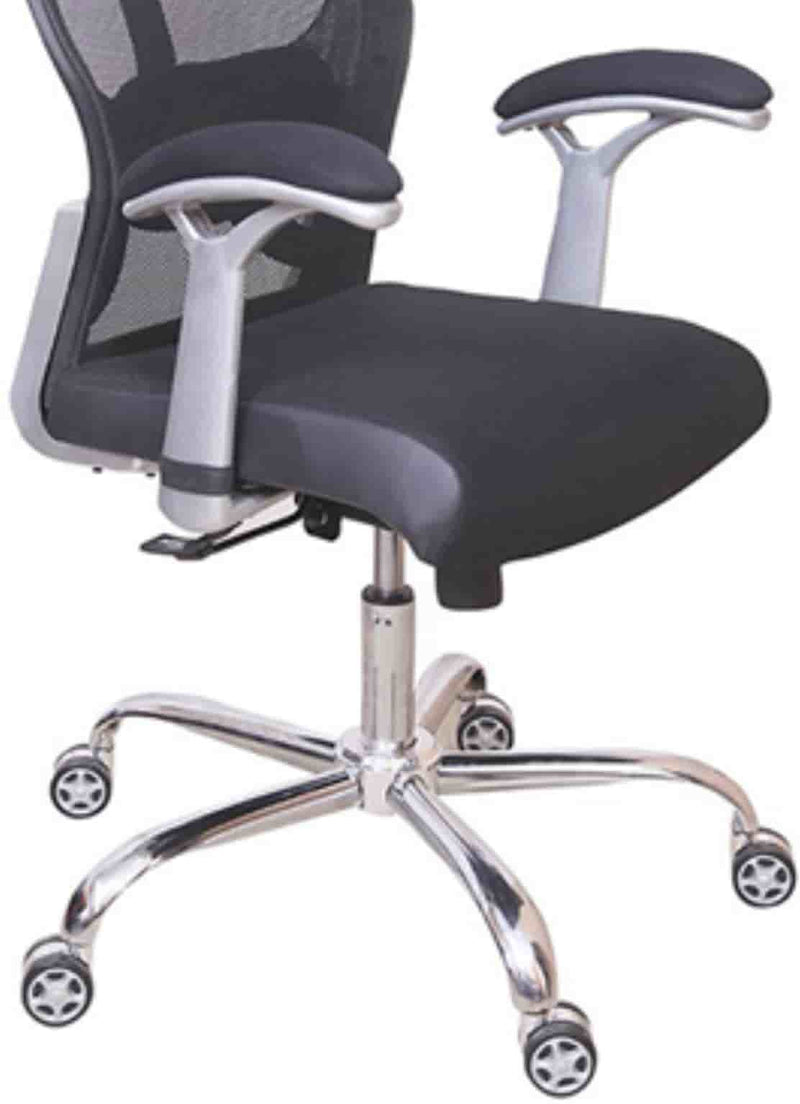 Height Adjustable Office Mesh Chair with High Back Chrome Base