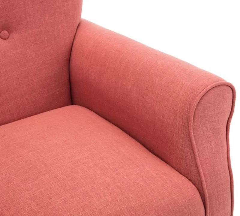 Cushioned Wooden Legs Velvet Lounge Arm Chair