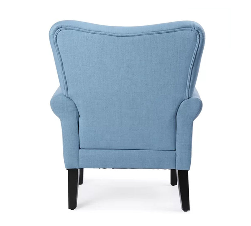 Wooden Legs Velvet Lounge Arm Chair
