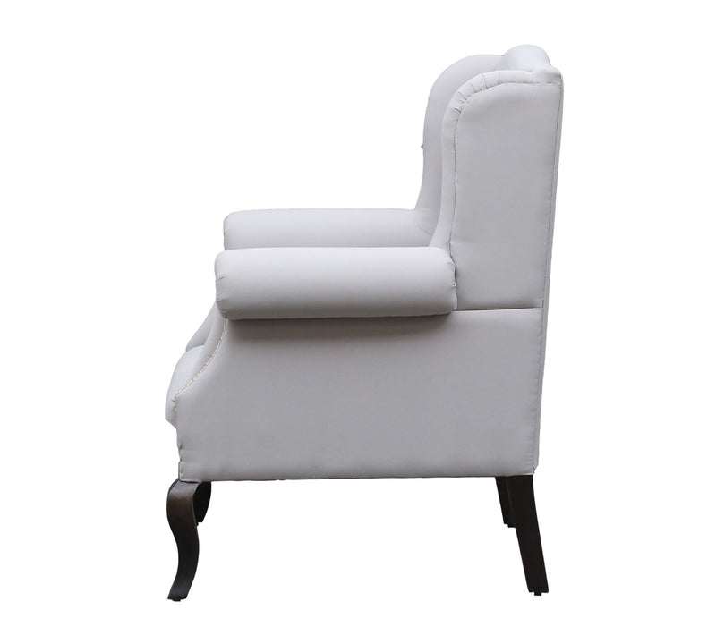 Wooden Lounge Chair with Cushioned Cotton Fabric