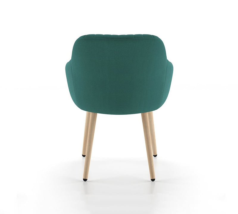 Wooden Legs Base Velvet Lounge Chair