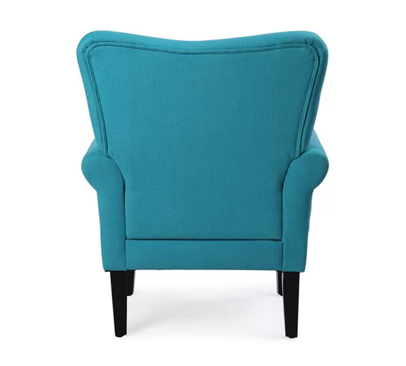 Wooden Legs Velvet Lounge Arm Chair