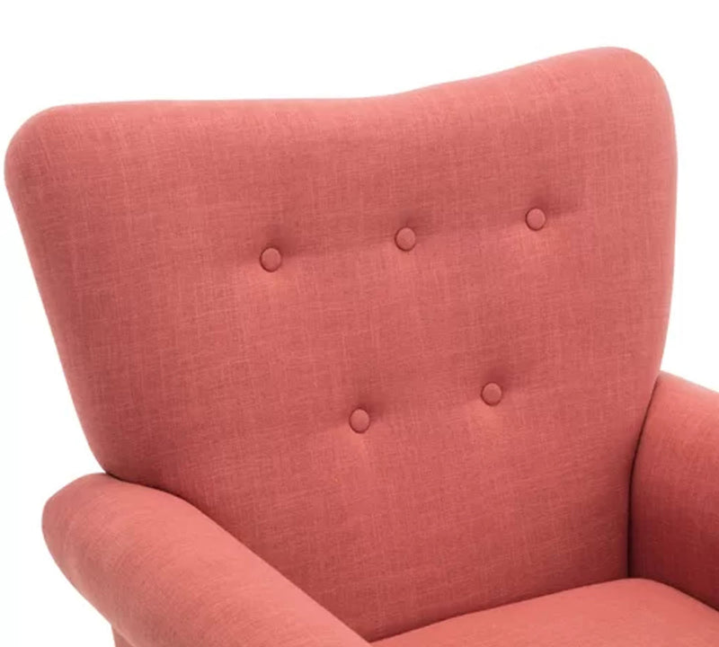 Cushioned Wooden Legs Velvet Lounge Arm Chair