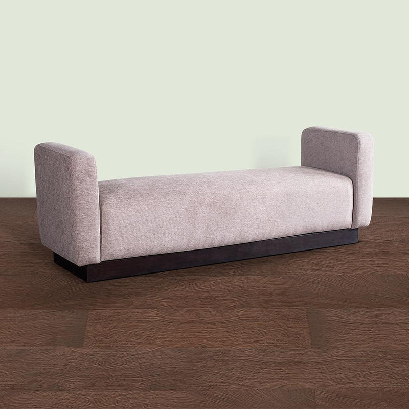 Upholstered Ottoman With Metal Base