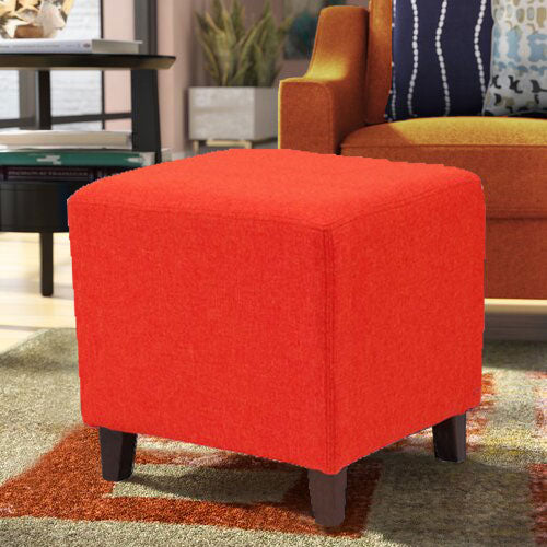 Solid Wooden Frame Legs Base Fabric Ottoman