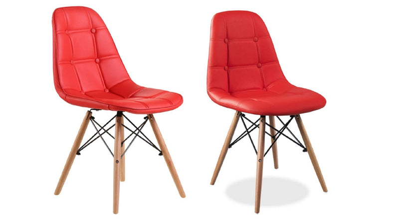 Coffee Chairs in Wooden Legs Frame Base Leatherette