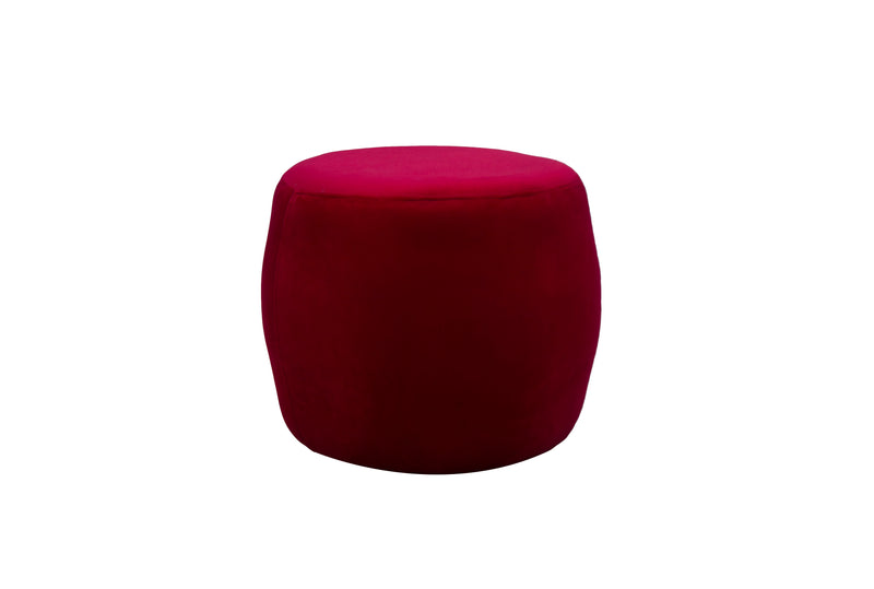 Solid Wooden Frame Fabric Round Pouffe