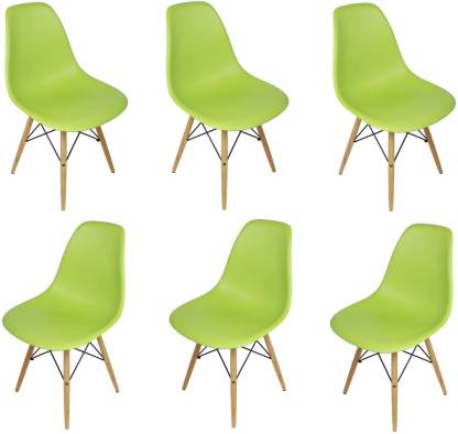 Cafe Chair in Wooden Legs Base PP Molded