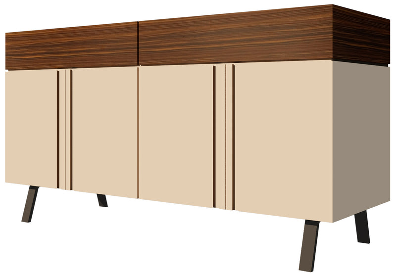 Wood File Cabinet with Metal Leg Base